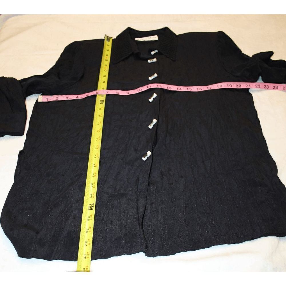 Milano Moda Black Button Down Tunic - Picture 5 of 11